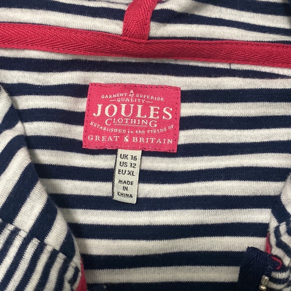 Joules lightweight navy and white stripes zip up - Picture 2 of 3